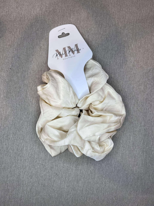 CREAM Silk Scrunchies